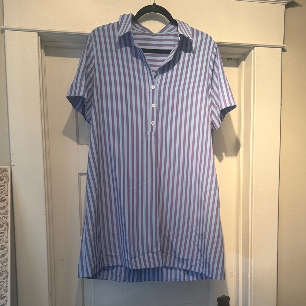 Casual purple and light blue dress